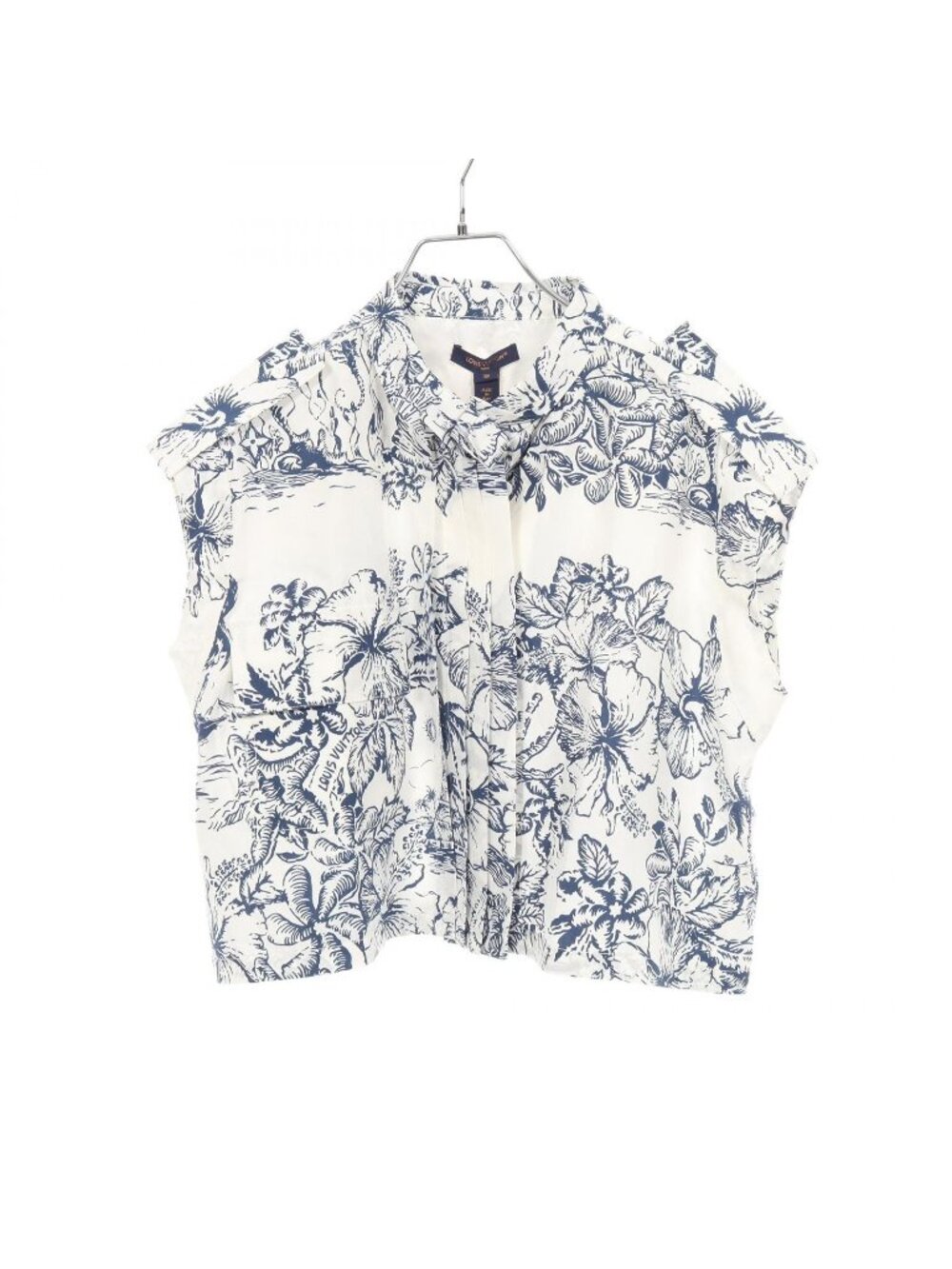 Louis Vuitton Tropical Floral Sleeveless Silk Shirt
